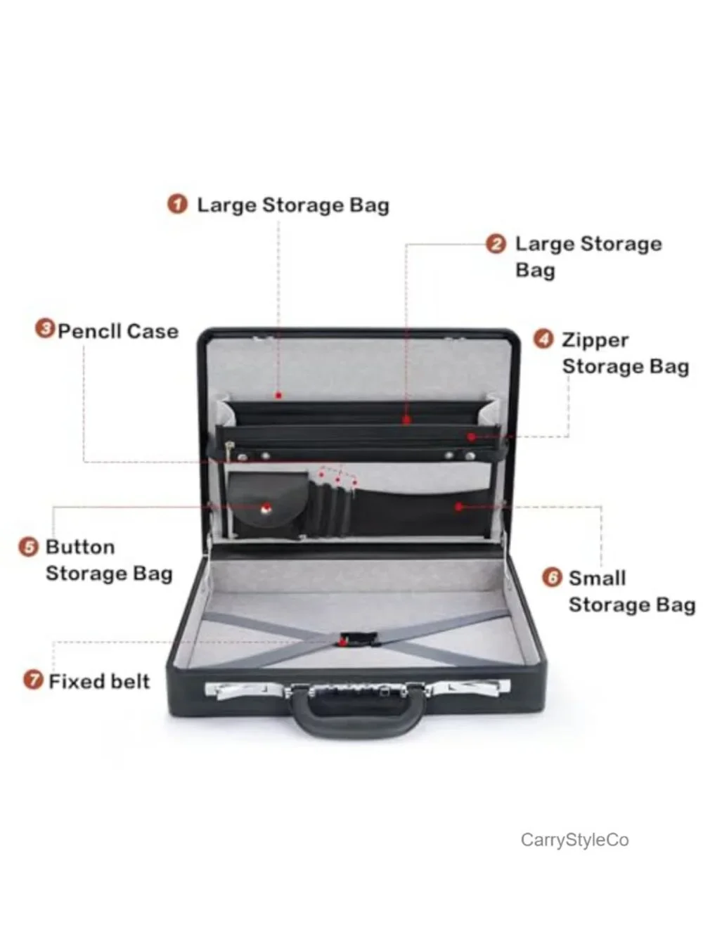 PU Leather Laptop Briefcase, 16 Inch for Men, Anti-Theft Lock